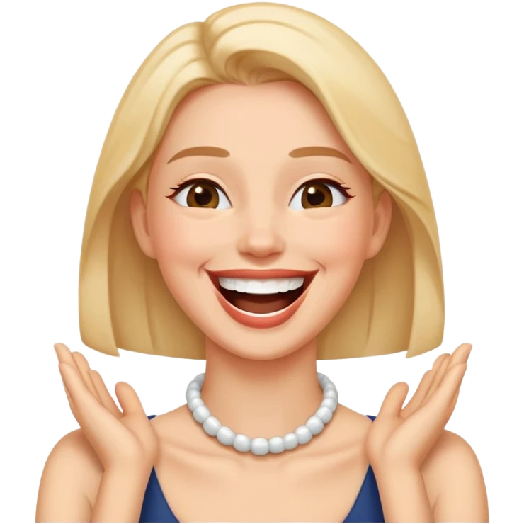 hands across neck woman laughing face  emoji