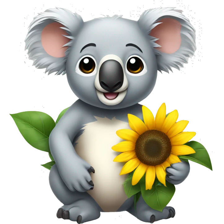 A koala with sunflower  emoji