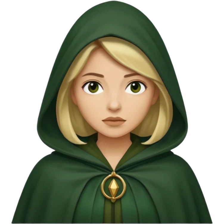 woman waring dark green cloak like in the traitors tv show emoji
