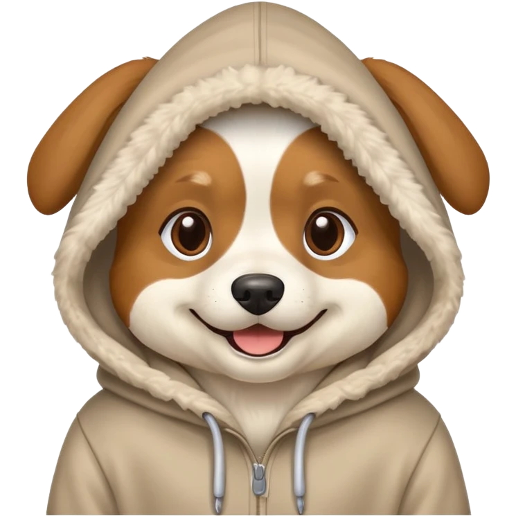 Dog wearing a hoodie emoji