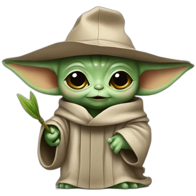 baby yoda with a mortarboard celebrating with colleagues emoji