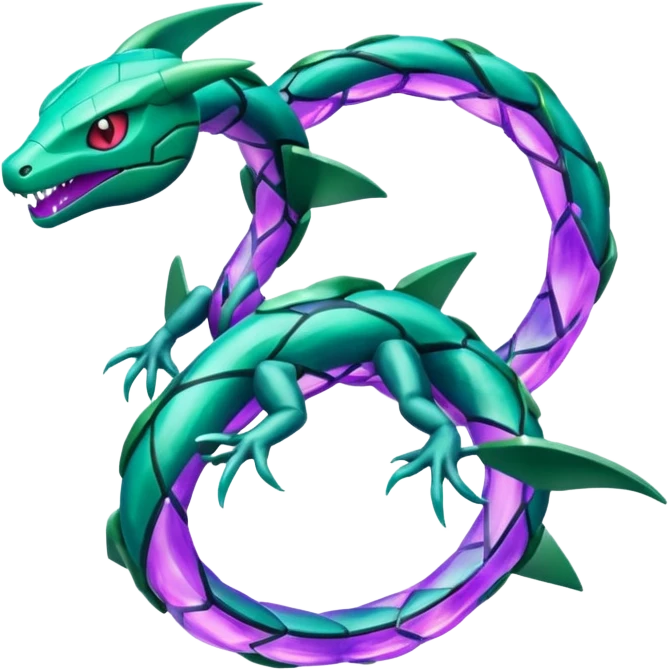 Pokemon legendary purple and cian crystal rayquaza emoji