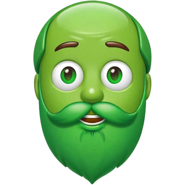 green bearded m&m's emoji