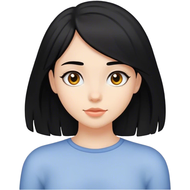 Chica pelinegra cabello al hombro emoji
