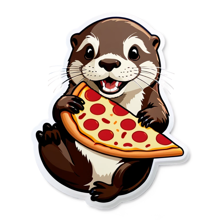 Otter eating pizza emoji