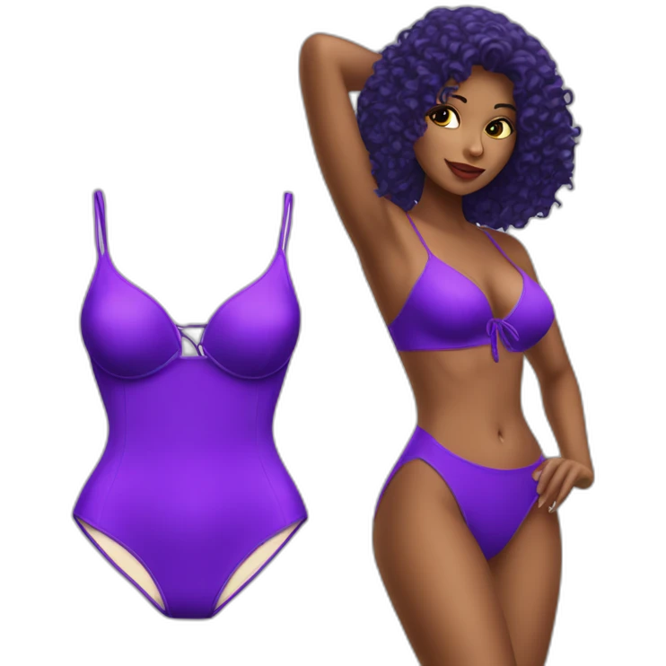 sexy woman on high heels swimming suit berenjena emoji