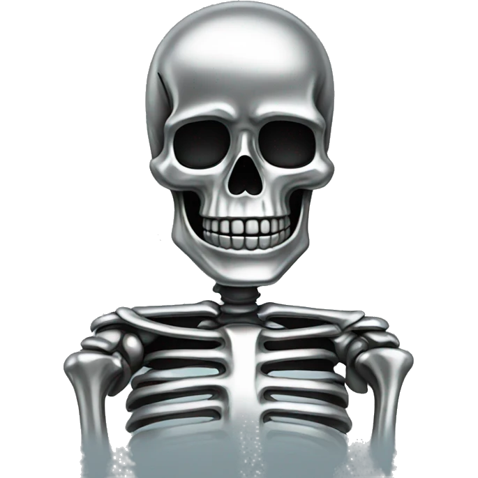 Skeleton made out of chrome emoji