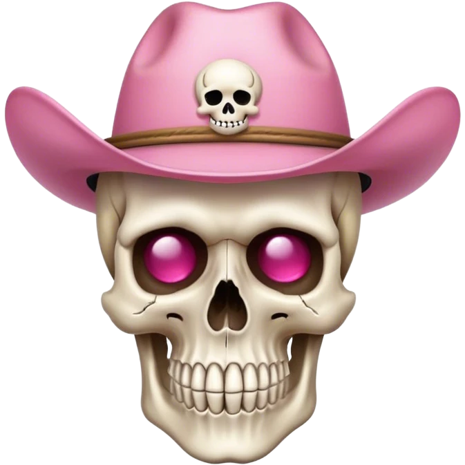 Skull wearing pink cowboy hat emoji