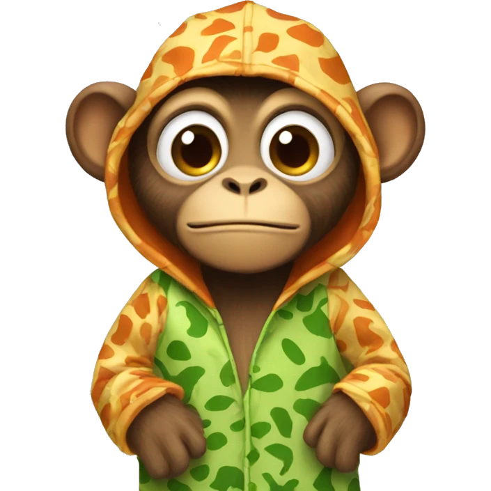 Monkey wearing a dinosaur pj emoji