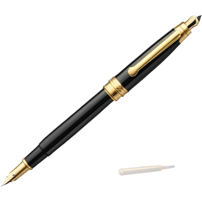 3D perspective academic premium golden luxury black Fountain Pe emoji