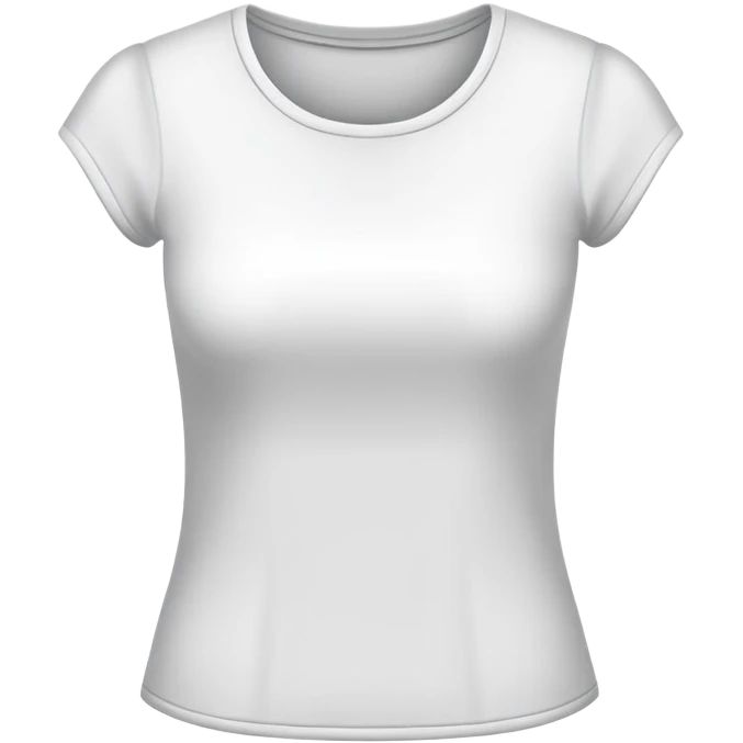 white women's t-shirt with round neck and short cap sleeves, fitted feminine cut, only the garment, isolated on white background, no model emoji