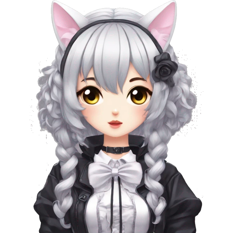Edgy Kawaii Cute Cool Beautiful Elegant Pretty Anime Lolita Techwear Gothic Catgirl emoji