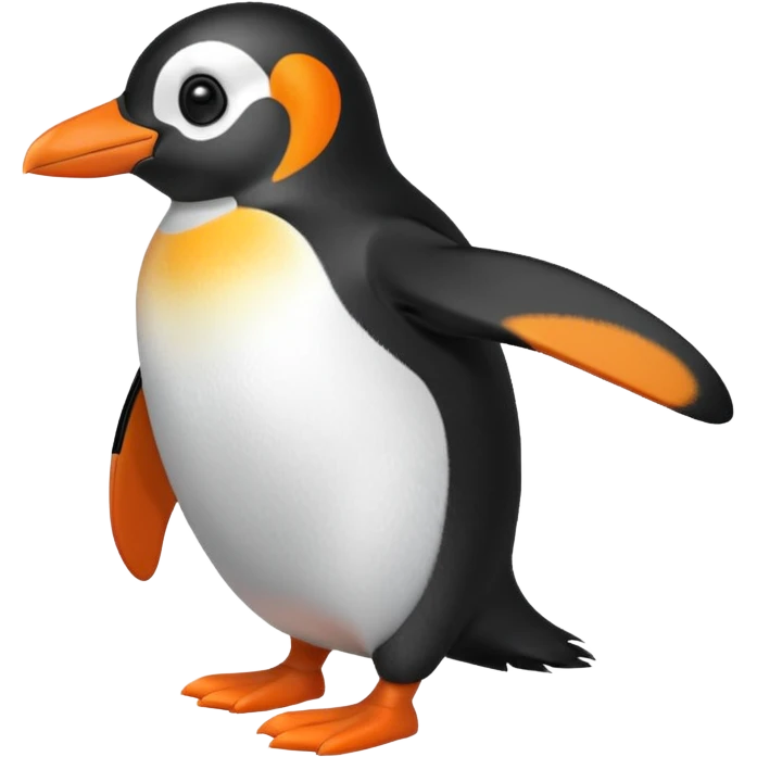 “Design a penguin character that is looking fully to the right.” emoji
