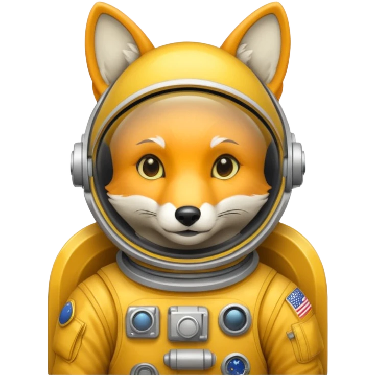 yellow fox astronaut emoji