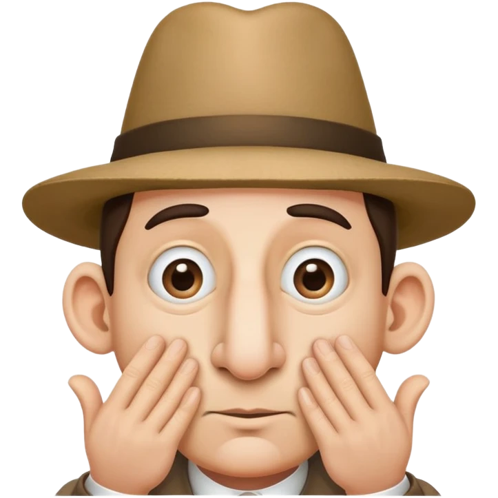 Big nose man with little circle hat yamaka on his head puttin his hands together greedily emoji