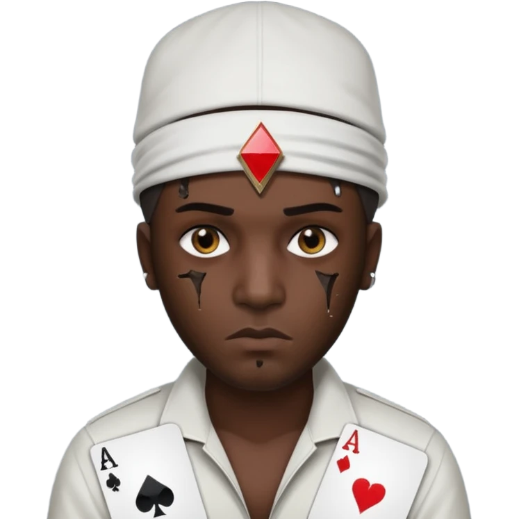 He Shot bullet on his head gangsta poker face emoji