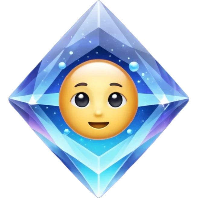 Galaxy within a crystal emoji