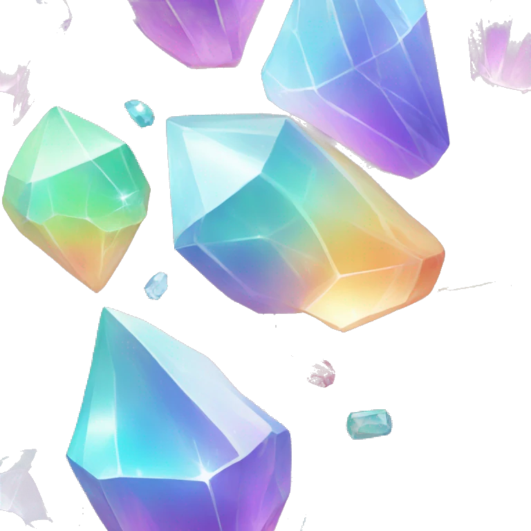 Pastel iridescent rainbow crystal clusters emoji