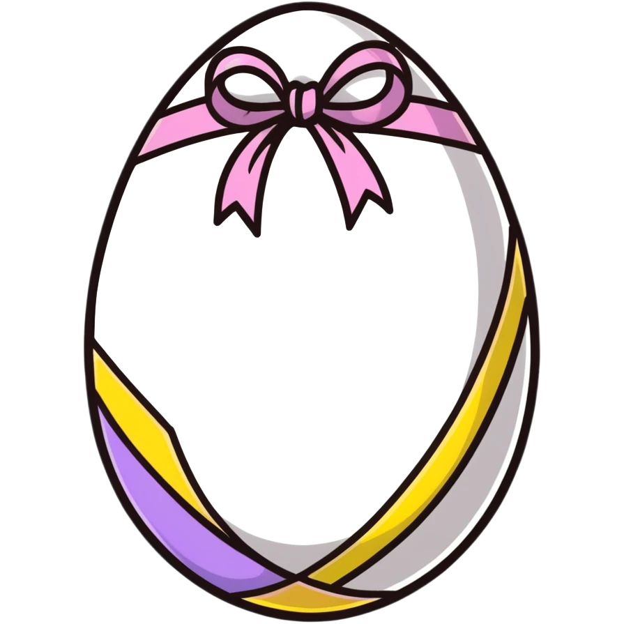 Decorated Easter egg with ribbons emoji