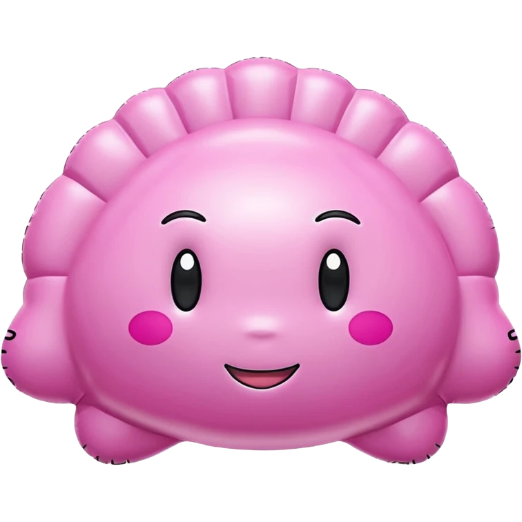   Murakami style inflatable pink concha art emoji