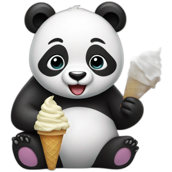 Panda eating ice cream emoji