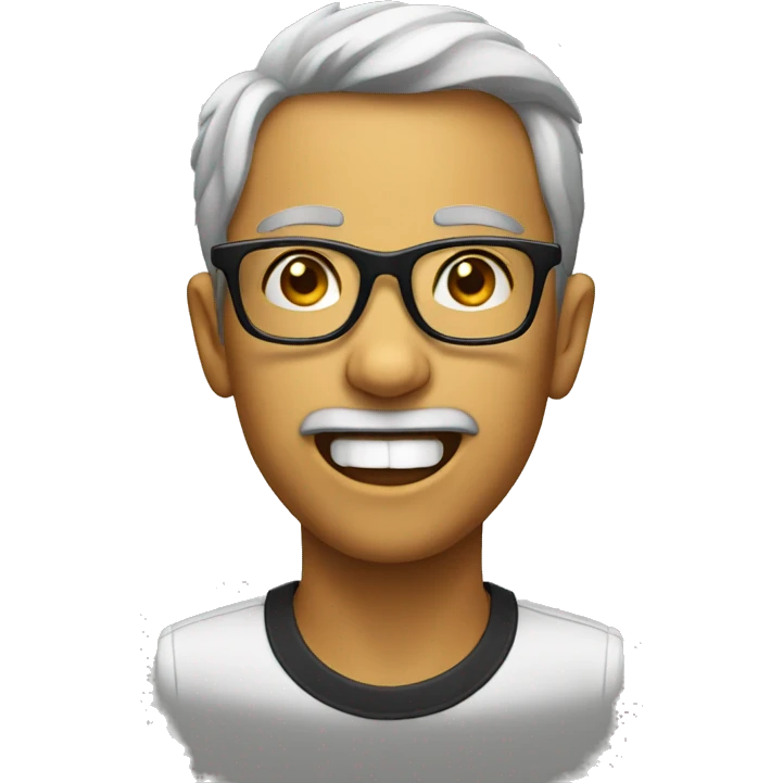 with glasses and tongue emoji