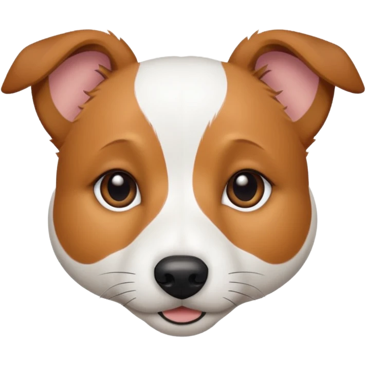 a fully white jack russell the size of a kelpie with light brown ears and a light brown patch on one eye emoji