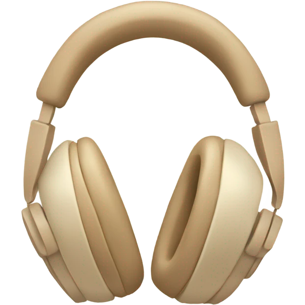 beige headphones with beige bows emoji