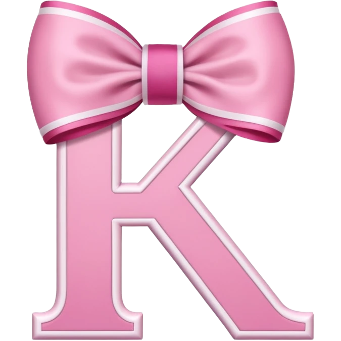 mix light pink dark pink and white girly letter k emoji