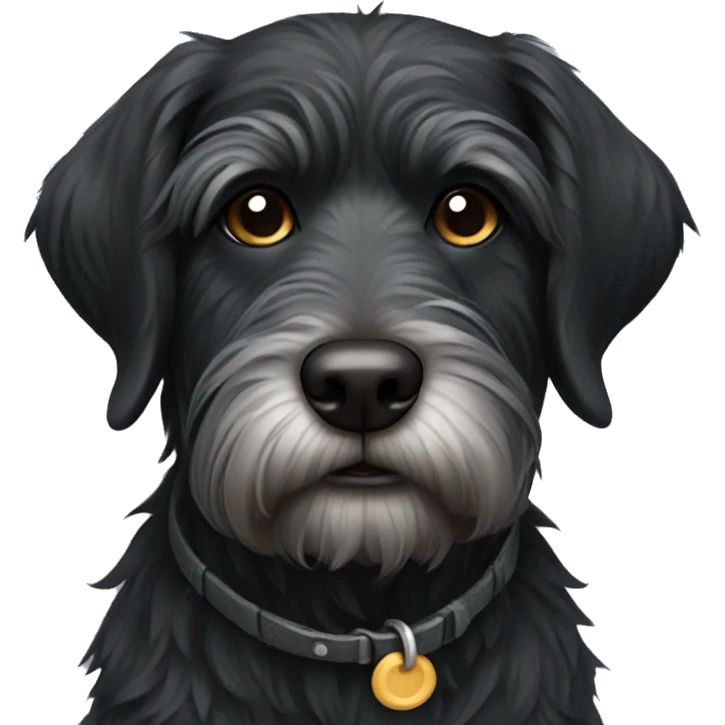 Black wire-haired dog emoji