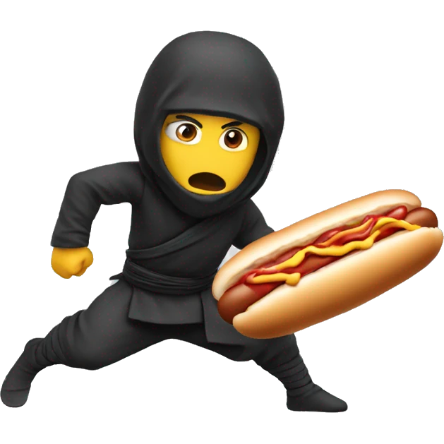 Ninja throwing hotdog emoji