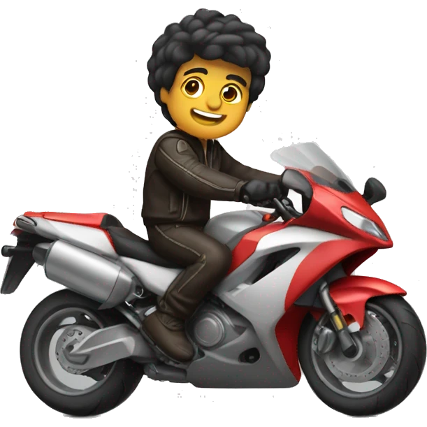 Ragazzo ciccione in moto emoji