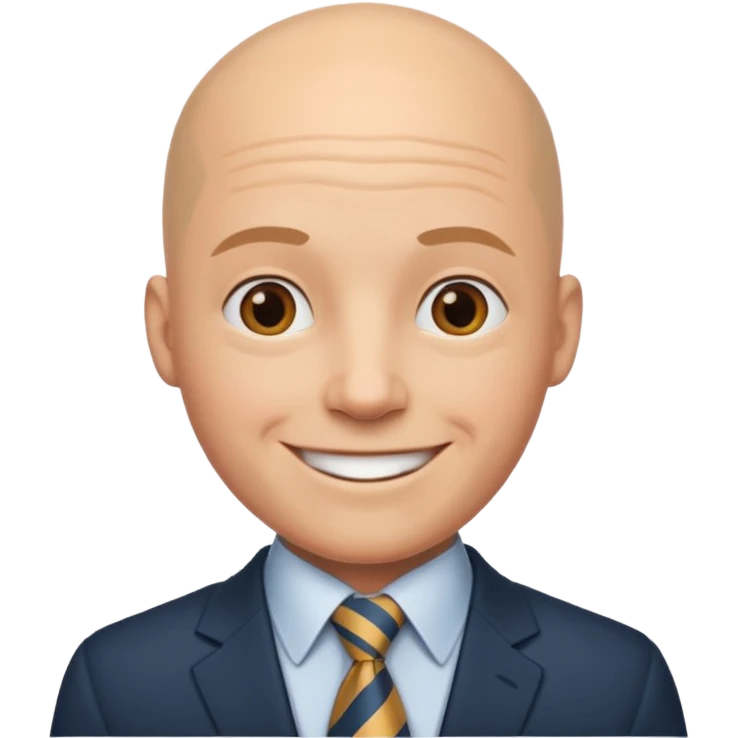 bald men with ties emoji