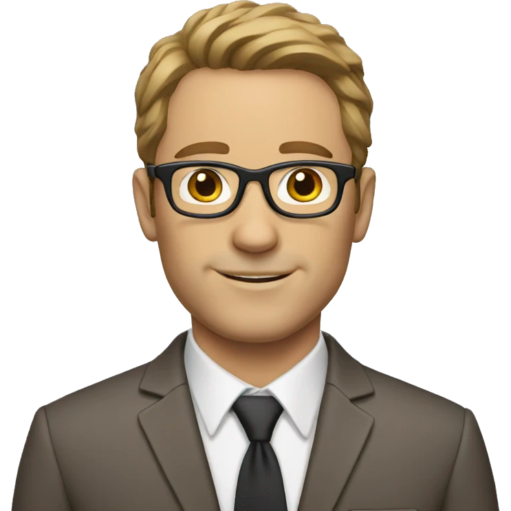  principal white man brown hair glasses emoji