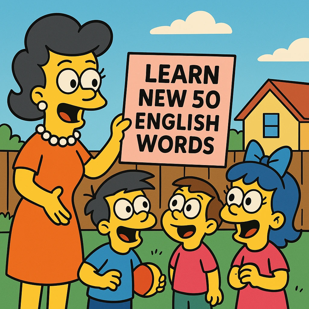 Learn new 50 English words emoji