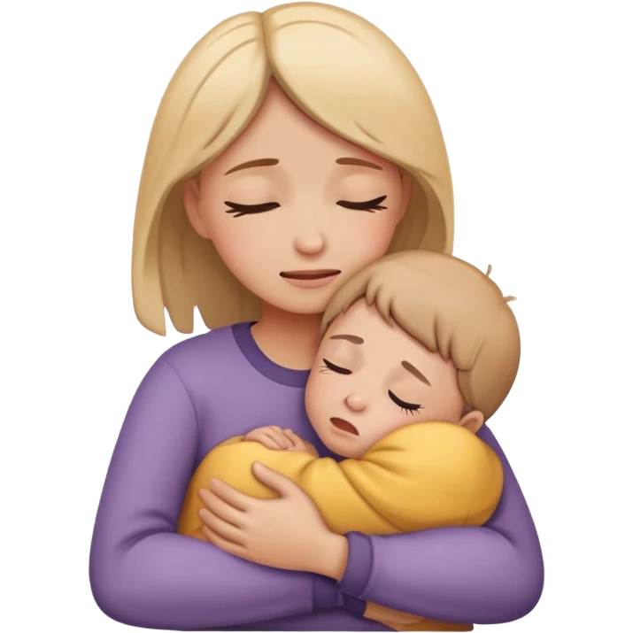 comforting parent hugging a crying child, warm and caring emoji