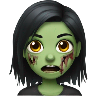 girl zombie with black hair emoji