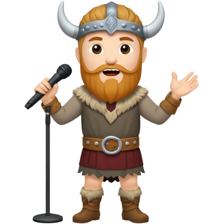viking singing with micro, full body emoji