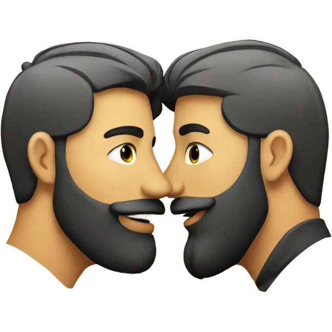 gay kiss one with beard emoji