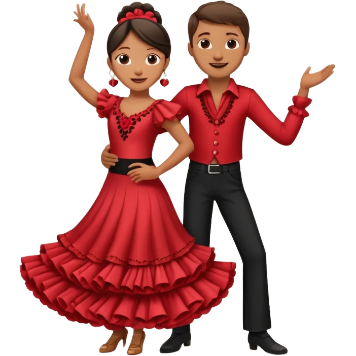 Spanish dancer girl loves dancer boy emoji