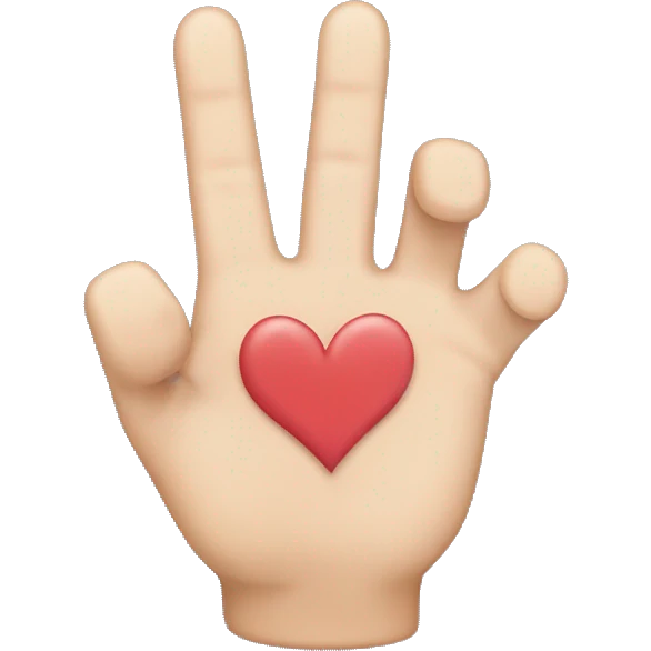 Pointer and middle finger hand heart  emoji