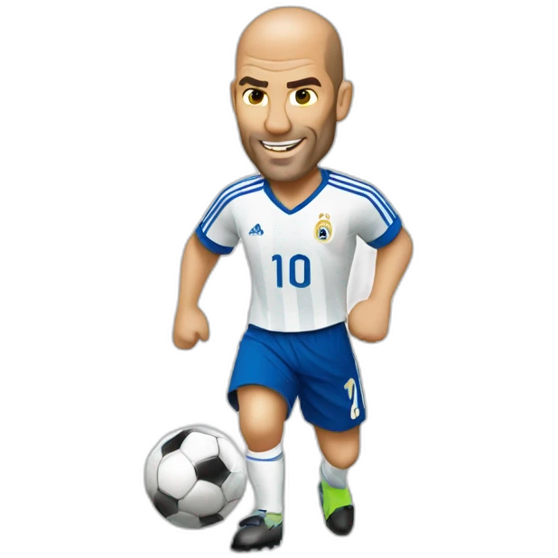 Zinedine Zidane playing soccer emoji