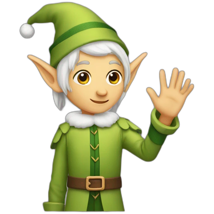 elf waving hand emoji