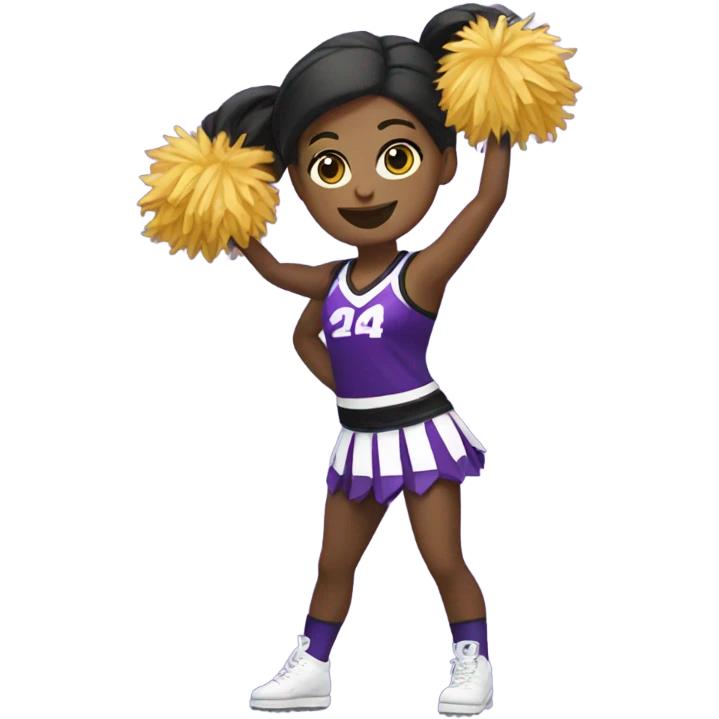 Cheerleader in black and purple emoji