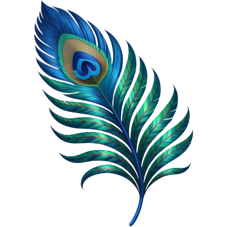 Peacock Feather leaf similar like this emoji