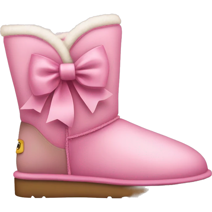 Coquette uggs with pink bow emoji