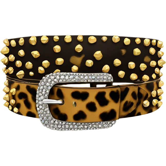 Studded leopard print belt emoji