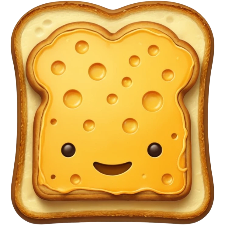 Closed cheese toast without a face emoji