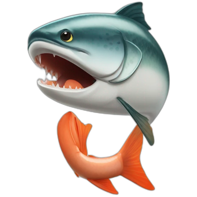 Talking salmon eat me emoji