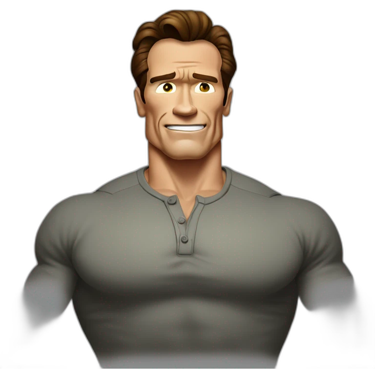 arnold schwarzenegger cartoon wearing henley emoji